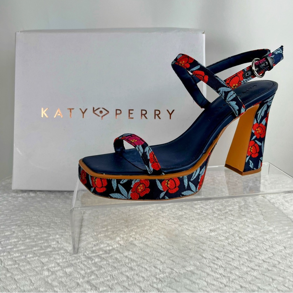 Katy Perry ‘The Steady’ Sandal Blue Multi Floral Platform | 11M | NEW!